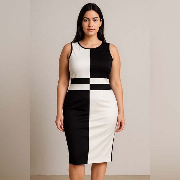 Dresses & Skirts - Black and White Sleeveless Dress